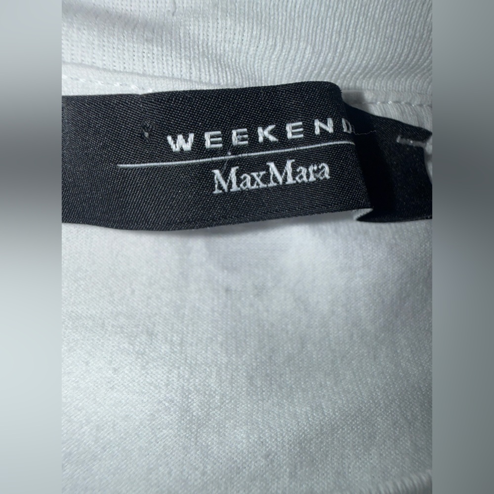 Max Mara Sante Weekend Organic Cotton T Shirt Crossword Peace Love - Picture 5 of 5